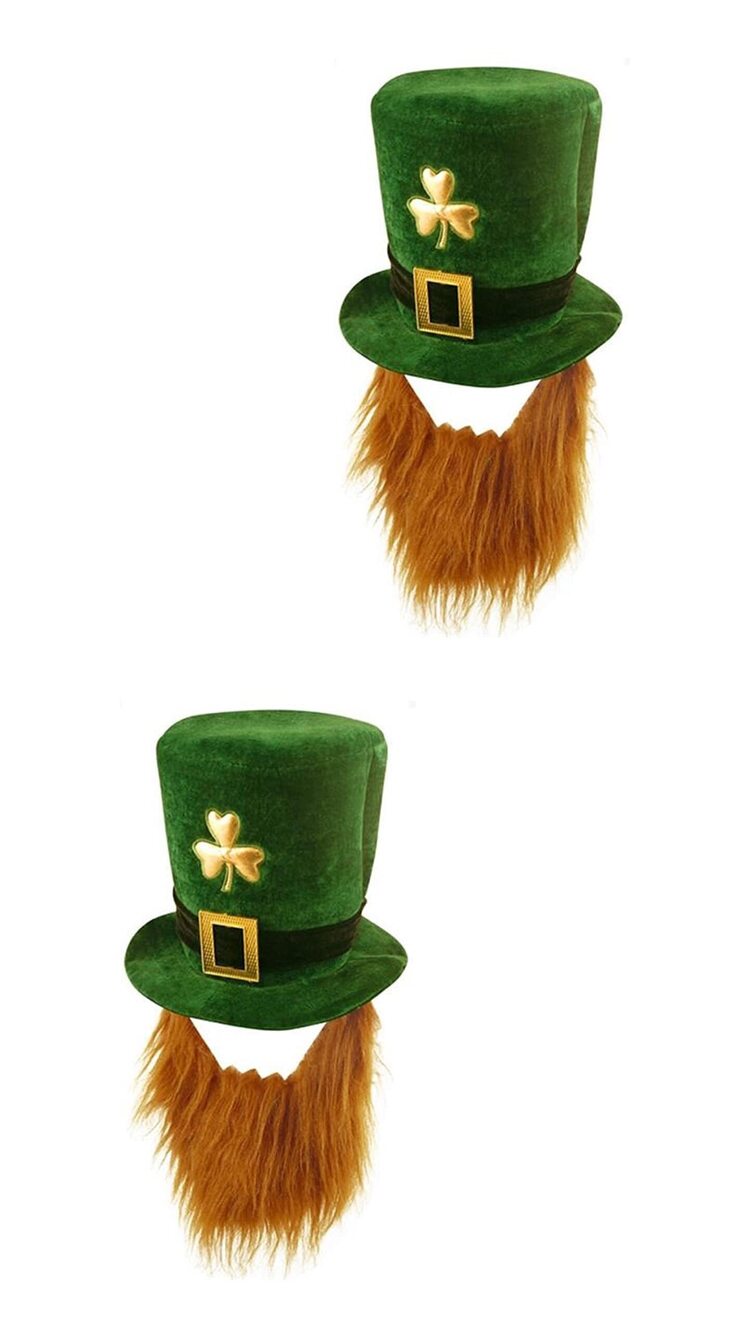 2711 2 My Costume Wigs St. Patrick's Day Irish Green Leprechaun Top Hat